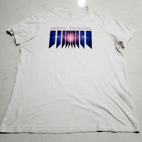 Armani Exchange Galaxy Graphic Slim Fit 2XL Designer T Shirt EUC - Picture 2 of 9